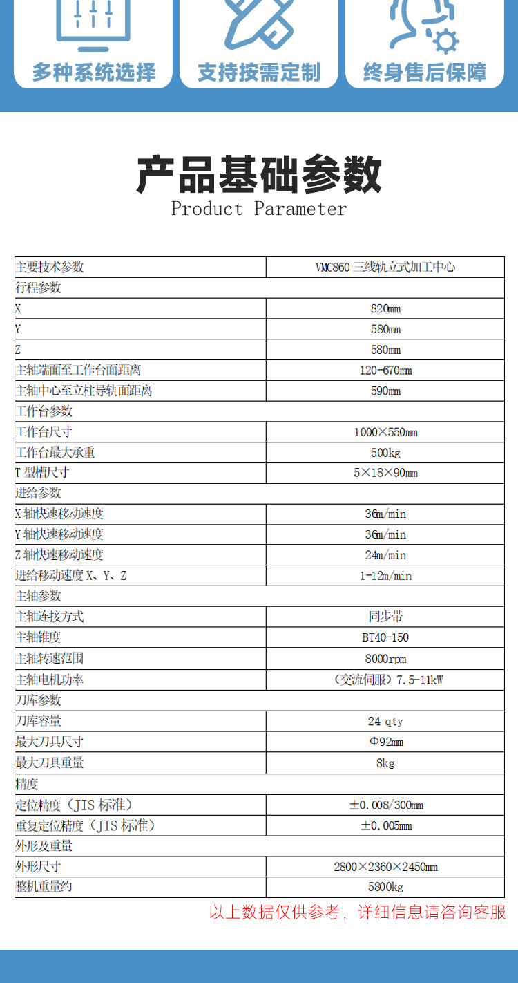 vmc860加工中心三軸線軌發那科系統cnc電腦鑼